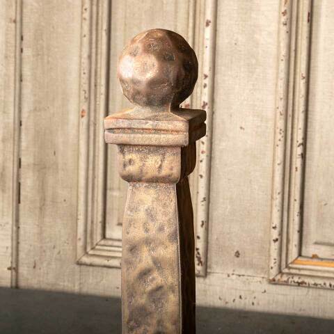 #48848 Arts & Crafts Cast Iron Fireplace Andirons image 2