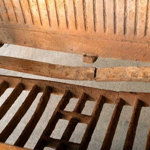 #48849 Antique Cast Iron Fireplace Log Holder Basket image 3