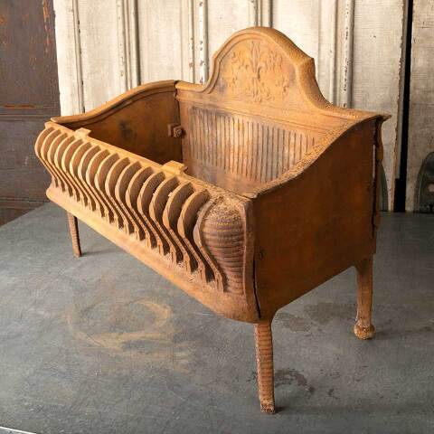 #48849 Antique Cast Iron Fireplace Log Holder Basket image 5