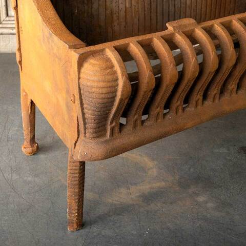 #48849 Antique Cast Iron Fireplace Log Holder Basket image 6