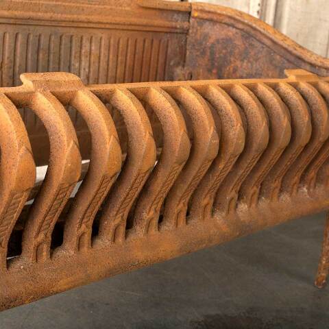 #48849 Antique Cast Iron Fireplace Log Holder Basket image 7