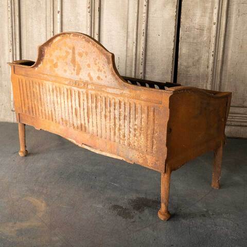 #48849 Antique Cast Iron Fireplace Log Holder Basket image 8