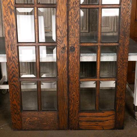 #48854 48x84 Antique Oak 10 Lite French Doors image 3
