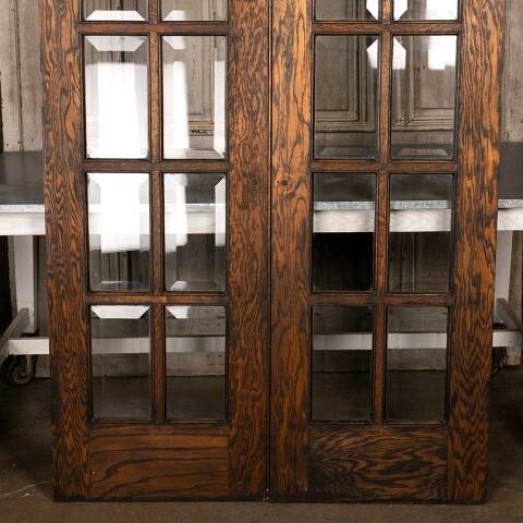 #48854 48x84 Antique Oak 10 Lite French Doors image 6