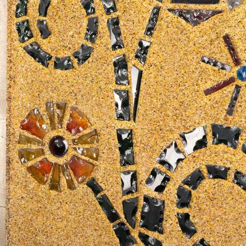 #48870 Vintage Floral Mosaic Stained Glass Window image 5