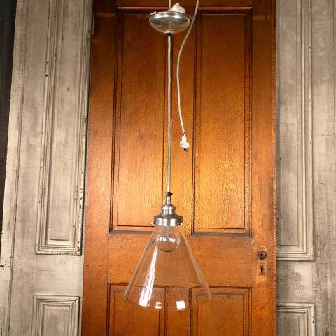 #48874 Salvaged Pendant Light Fixture w/ Glass Shade image 6