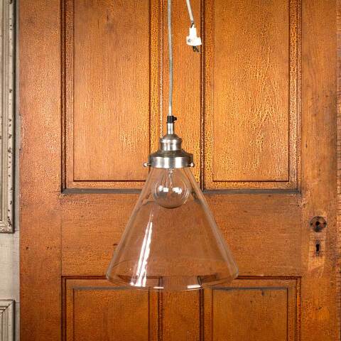 #48874 Salvaged Pendant Light Fixture w/ Glass Shade image 7