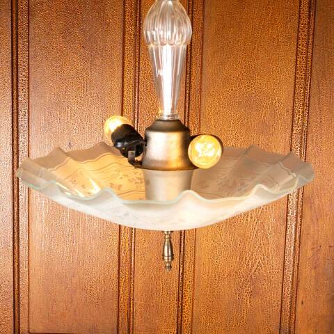 #48914 Vintage 2 Bulb Chandelier Light Fixture image 3