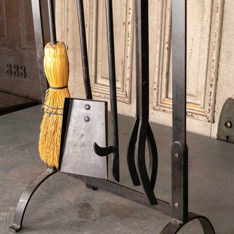 #48922 4 Piece Wrought Iron Fireplace Tool Set image 4