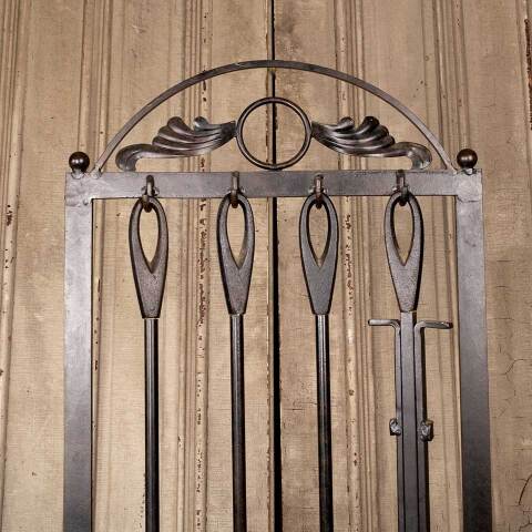 #48922 4 Piece Wrought Iron Fireplace Tool Set image 2