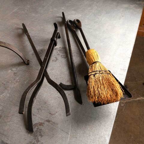 #48922 4 Piece Wrought Iron Fireplace Tool Set image 5