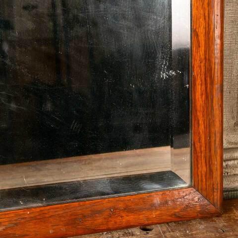 #49007 Antique Wood Framed Beveled Glass Mirror image 4