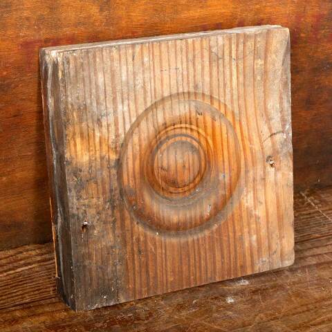 #49016 Antique Wood Rosette Interior Trim Block image 3