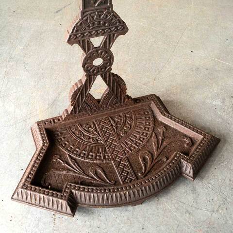 #49021 Victorian Eastlake Iron Fireplace Tool Stand image 4