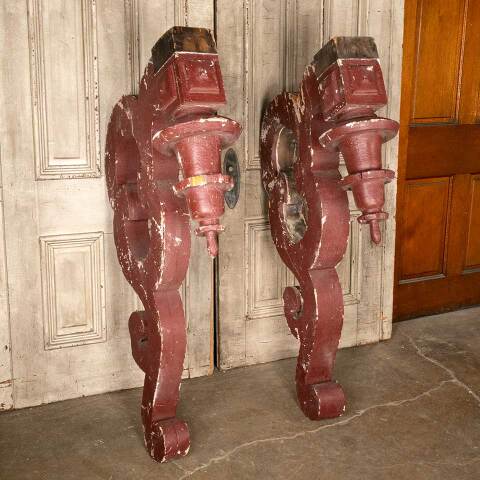 #49042 Salvaged Large Antique Wood Corbel Brackets image 4