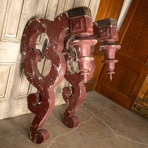 #49042 Salvaged Large Antique Wood Corbel Brackets image 2