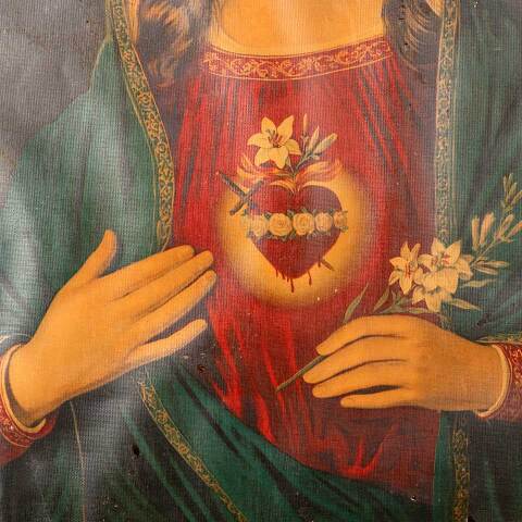 #49052 Antique Immaculate Heart of Mary Print image 6