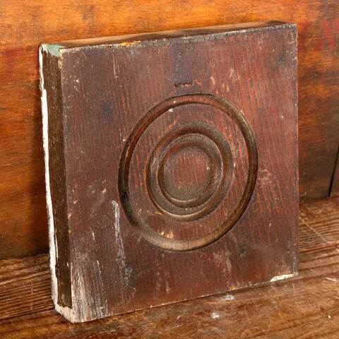#49082 Antique Wood Rosette Interior Trim Block image 2