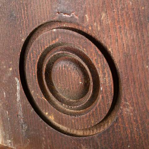 #49082 Antique Wood Rosette Interior Trim Block image 3