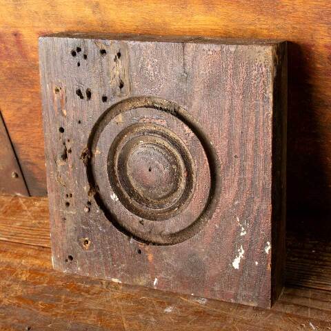 #49082 Antique Wood Rosette Interior Trim Block image 4