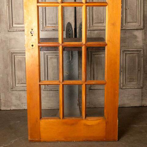 #49110 32x79 Antique 15 Lite Pine French Door image 6