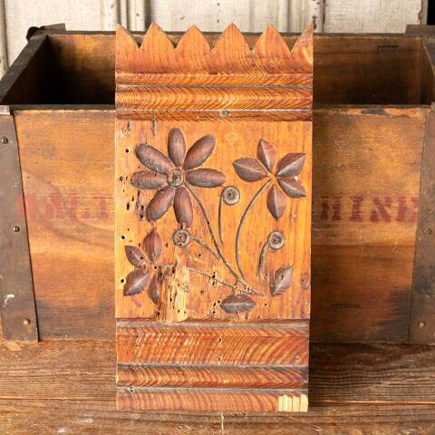 #49152 Antique Carved Wood Rosette Trim Block image 3