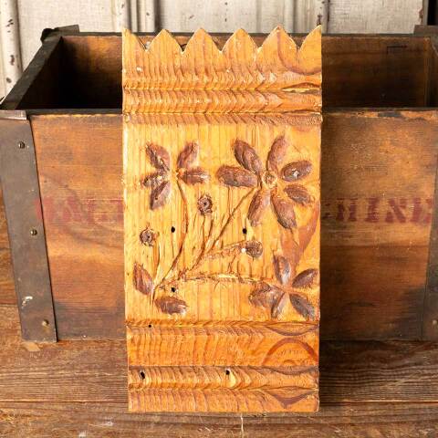 #49153 Antique Carved Wood Rosette Trim Block image 4