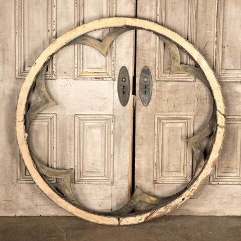 #49176 Antique Large Round Gothic Rosette Window image 5