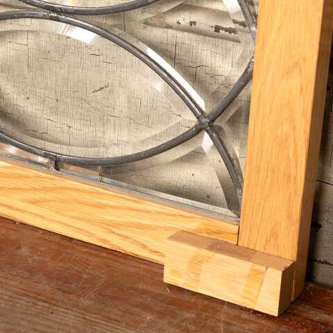 #49183 Antique Leaded Glass Transom Window Panel image 8