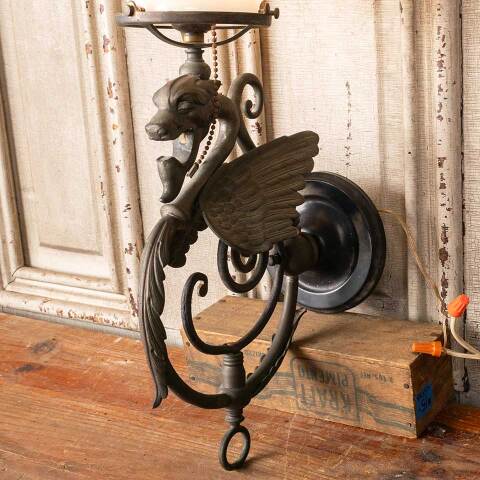 #49186 Salvaged Antique Dragon Sconce Light Fixture image 6