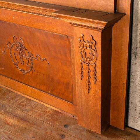 #49221 Salvaged Antique Oak Fireplace Overmantel image 5