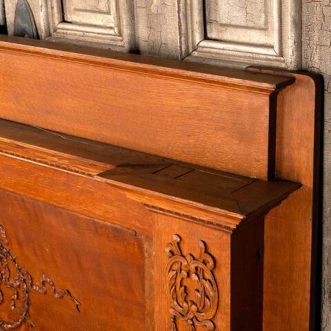 #49221 Salvaged Antique Oak Fireplace Overmantel image 6