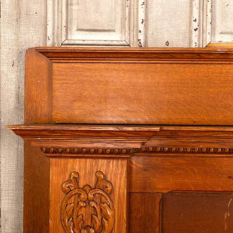 #49221 Salvaged Antique Oak Fireplace Overmantel image 8