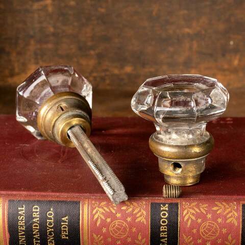 #49236 Antique Octagonal Petite Glass Doorknobs image 5