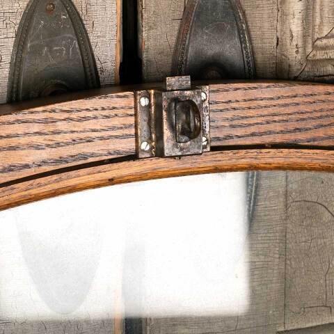 #49277 Antique Arched Oak Transom Window Sash image 2