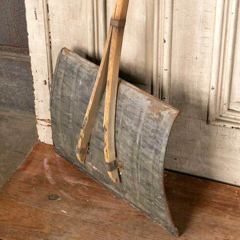 #49320 Antique Wood and Metal Snow Shovel image 5