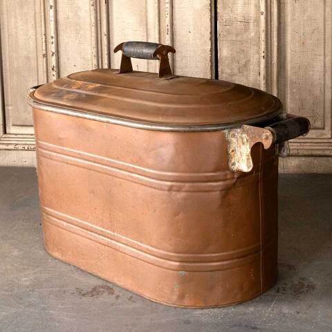 #49322 Antique Copper Boiler with Lid and Handles image 6