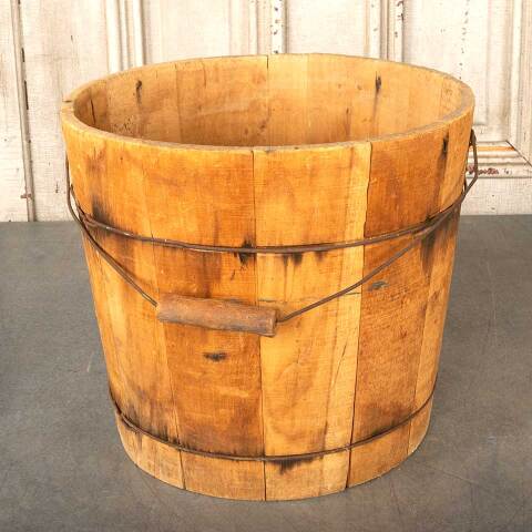 #49331 Antique Walter Candy Wood Bucket Pail image 3