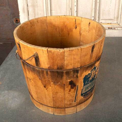 #49331 Antique Walter Candy Wood Bucket Pail image 4