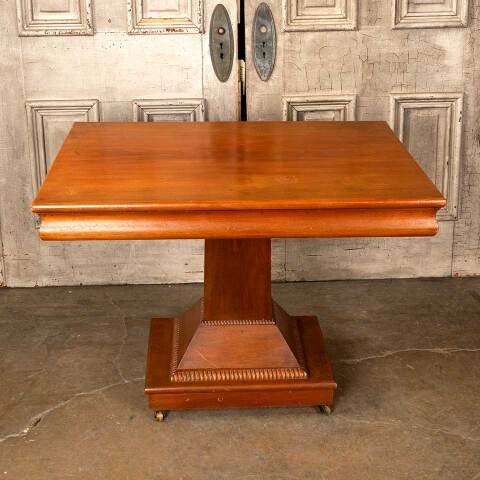 #49338 Antique Wood Library Table image 6