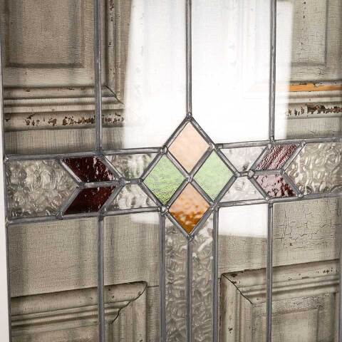 #49354 Antique Stained Leaded Glass Window image 2