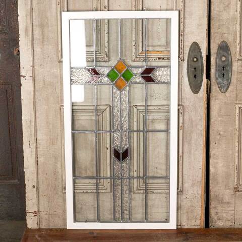 #49354 Antique Stained Leaded Glass Window image 5