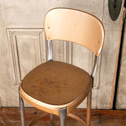 #49356 Vintage Metal Kitchen Stool image 4