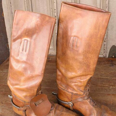 #49375 Vintage Leather Equestrian Riding Boots image 4