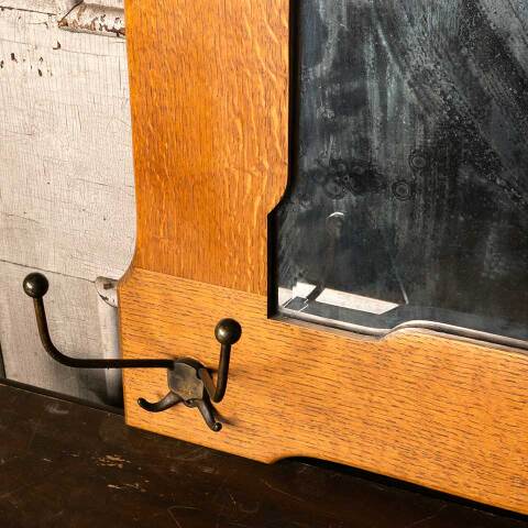 #49449 Antique Oak Framed Beveled Glass Mirror image 4