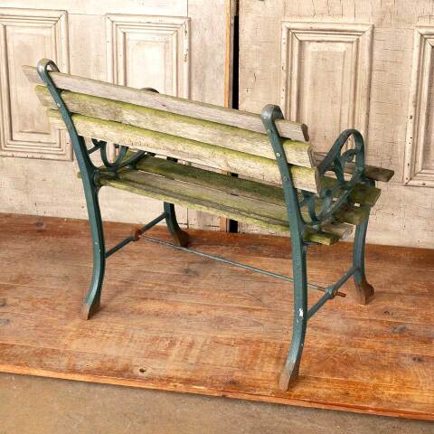 #49457 Small Vintage Wood & Metal Garden Bench image 7