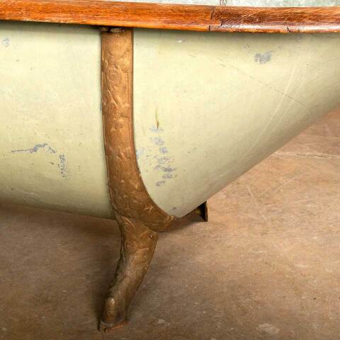 #49518 29x59 Antique Oak Rimmed Metal Bathtub image 6