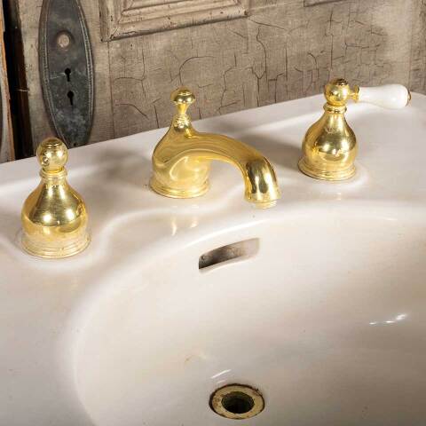 #49525 Antique Porcelain Bathroom Pedestal Sink image 4