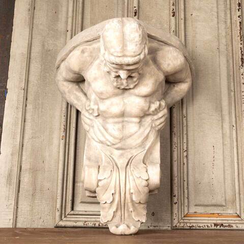 #49533 Cast Plaster Atlas Bracket Wall Hanging image 4