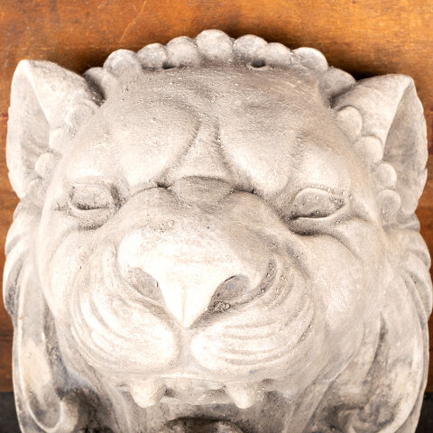 #49542 Plaster Lion Head Relief Plaque Ornament image 5